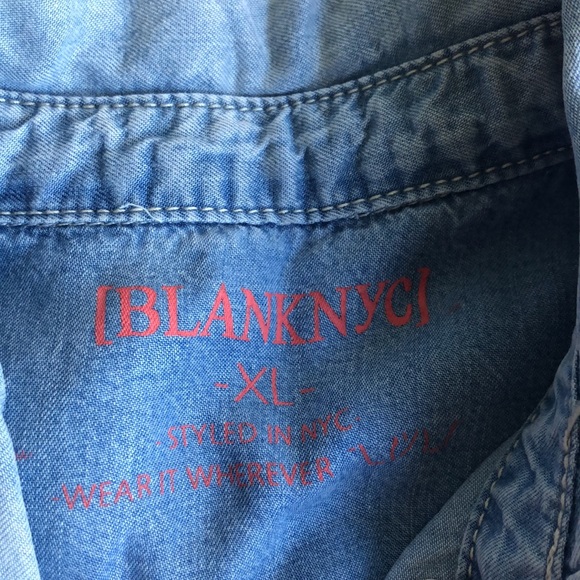 Blank NYC Girls denim blouse size XL - Picture 2 of 3